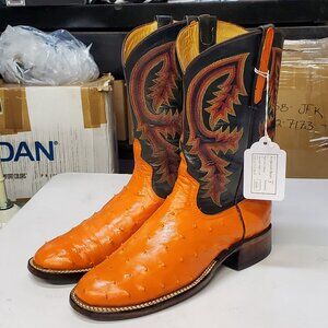 Anderson Bean Size 7B Women's Ostrich Custom Roper Boots Double Welt